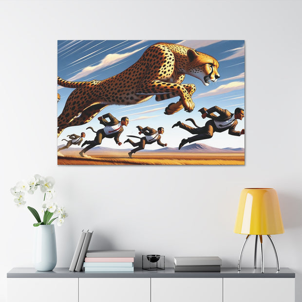 Dynamic Chase: Power & Precision - Abstract Jaguar Art Print