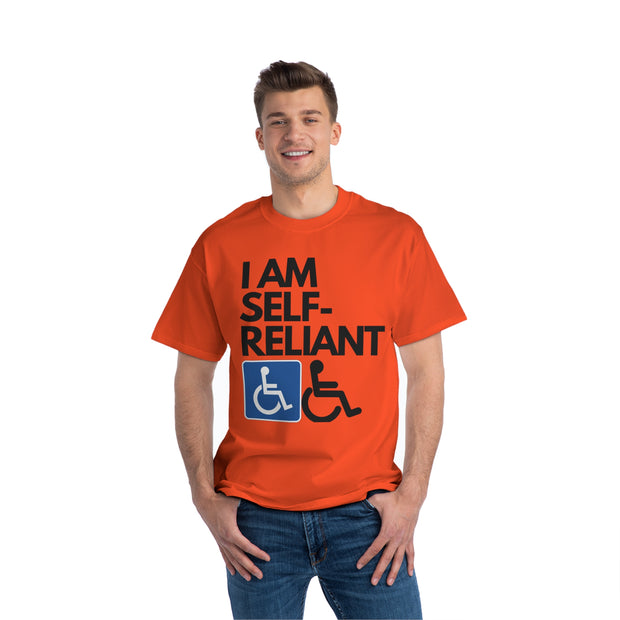 I am Self- Reliant Wheelchair Handy Capable Beefy-T®  Short-Sleeve T-Shirt