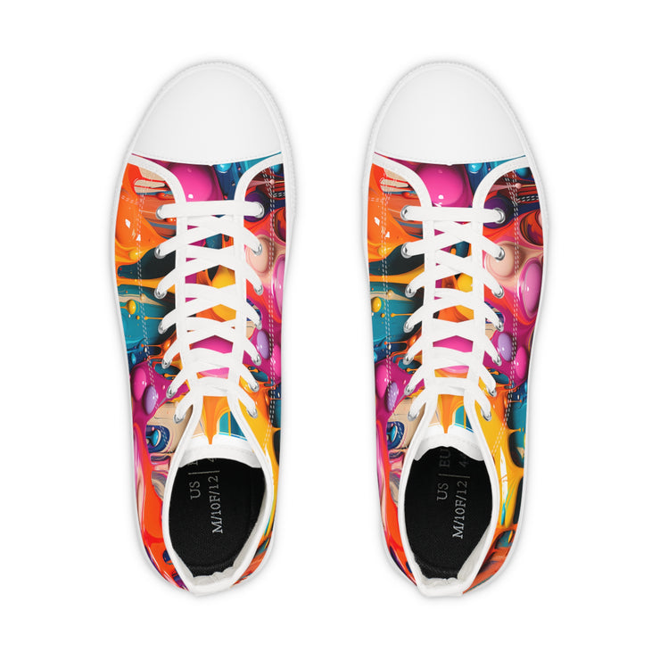 "Psychedelic Drip: High-Top Art Sneakers"