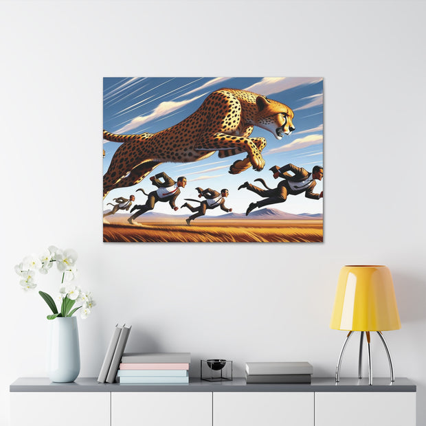 Dynamic Chase: Power & Precision - Abstract Jaguar Art Print