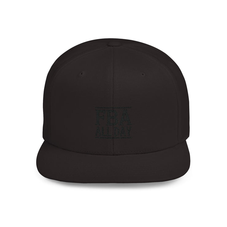 FBA All Day Flat Bill Snapback Hat – Premium Embroidered Design