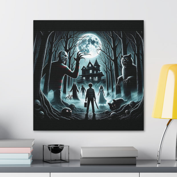 Scariest Movie Mashup Digital Art Canvas Gallery Wraps