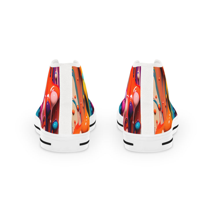 "Psychedelic Drip: High-Top Art Sneakers"