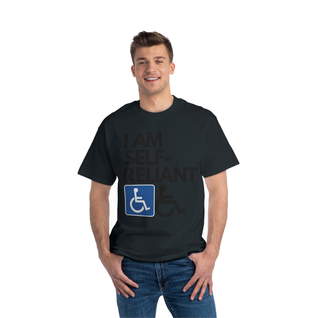 I am Self- Reliant Wheelchair Handy Capable Beefy-T®  Short-Sleeve T-Shirt