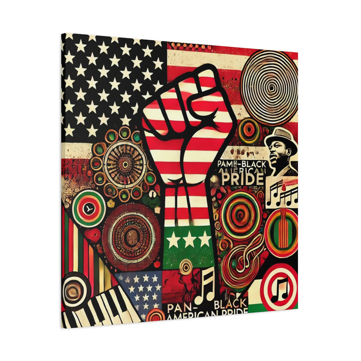 Pan-Black American Pride Canvas Wall Art – Celebrating Unity & Heritage