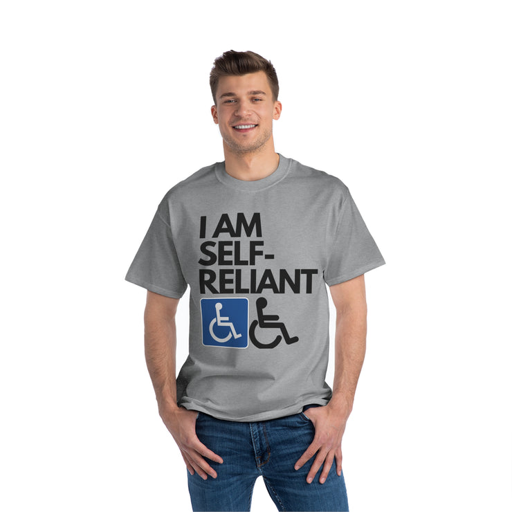 I am Self- Reliant Wheelchair Handy Capable Beefy-T®  Short-Sleeve T-Shirt