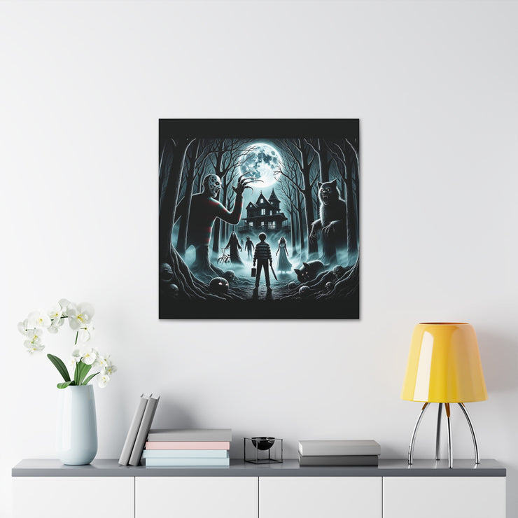 Scariest Movie Mashup Digital Art Canvas Gallery Wraps