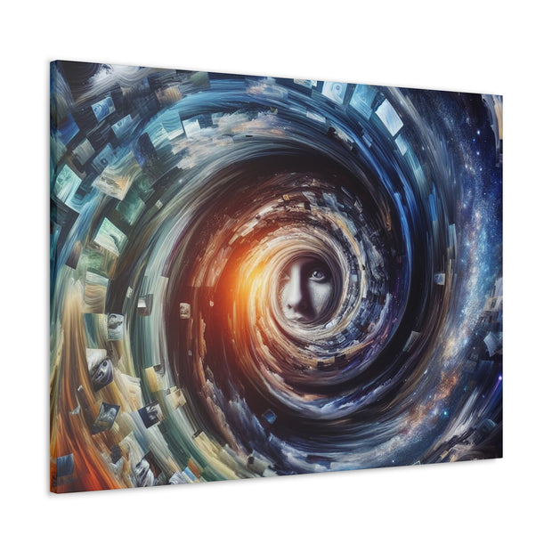 The Celestial Kaleidoscope: Journey into the Whirlpool's Surreal Realm Canvas Gallery Wraps