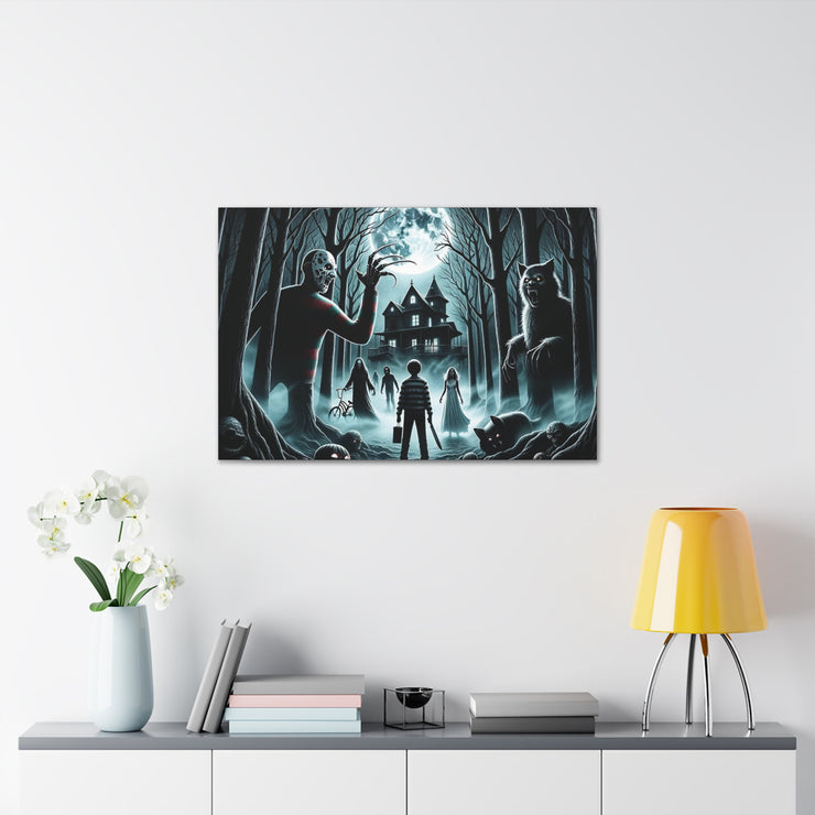 Scariest Movie Mashup Digital Art Canvas Gallery Wraps