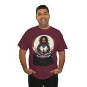 Afro Futuristic Woman and Panther Unisex Heavy Cotton Tee