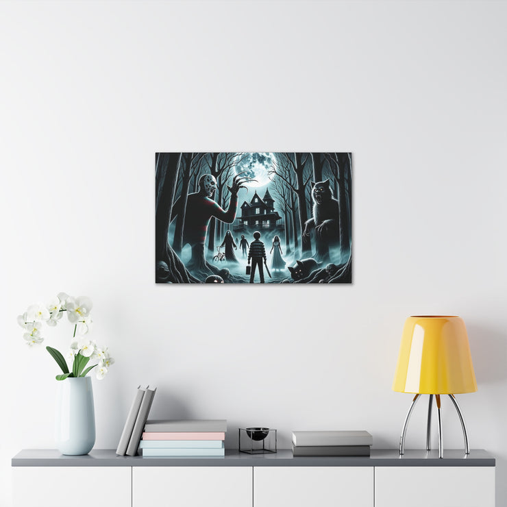 Scariest Movie Mashup Digital Art Canvas Gallery Wraps