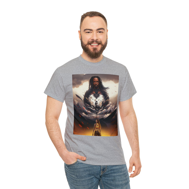 Afro Futuristic Man Unisex Heavy Cotton Tee