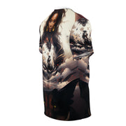 Afro Future Woman and Panther Unisex Cut & Sew Tee (AOP)