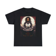 Afro Futuristic Woman and Panther Unisex Heavy Cotton Tee