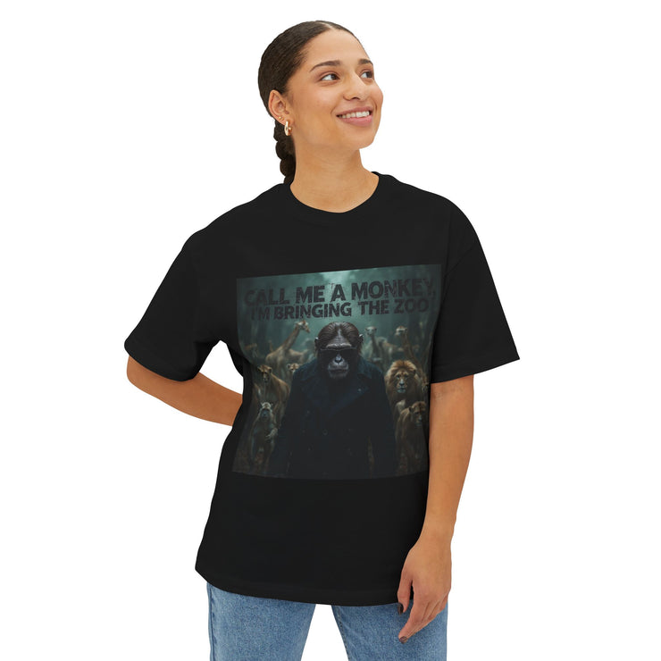 Call Me a Monkey, I’m Bringing the Zoo – Statement Tee by Mucho Art