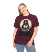 Afro Futuristic Woman and Panther Unisex Heavy Cotton Tee