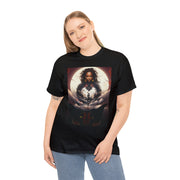 Afro Futuristic Woman and Panther Unisex Heavy Cotton Tee