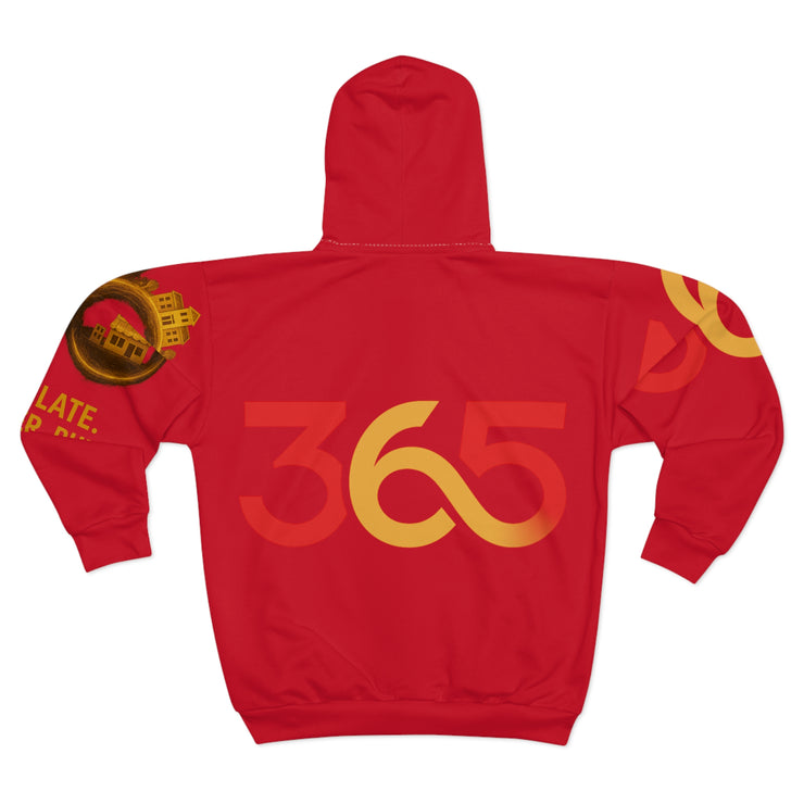 FBA Economy: 365 Strong Zip-Up Hoodie | Circulate. Empower. Build. -Red