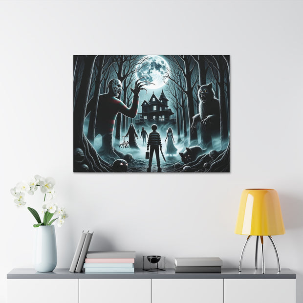 Scariest Movie Mashup Digital Art Canvas Gallery Wraps