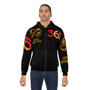 FBA Economy: 365 Strong Zip-Up (AOP) Hoodie | Circulate. Empower. Build. -Black