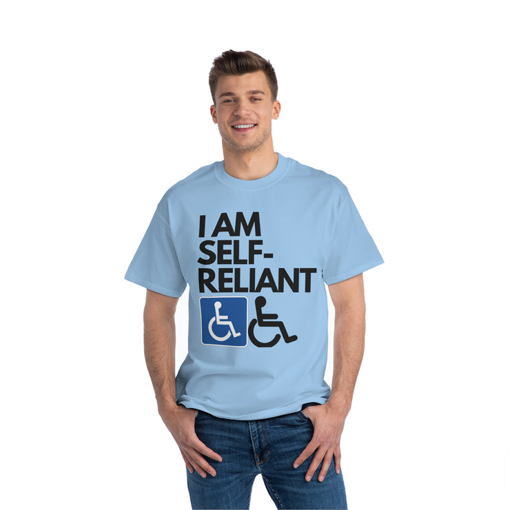 I am Self- Reliant Wheelchair Handy Capable Beefy-T®  Short-Sleeve T-Shirt