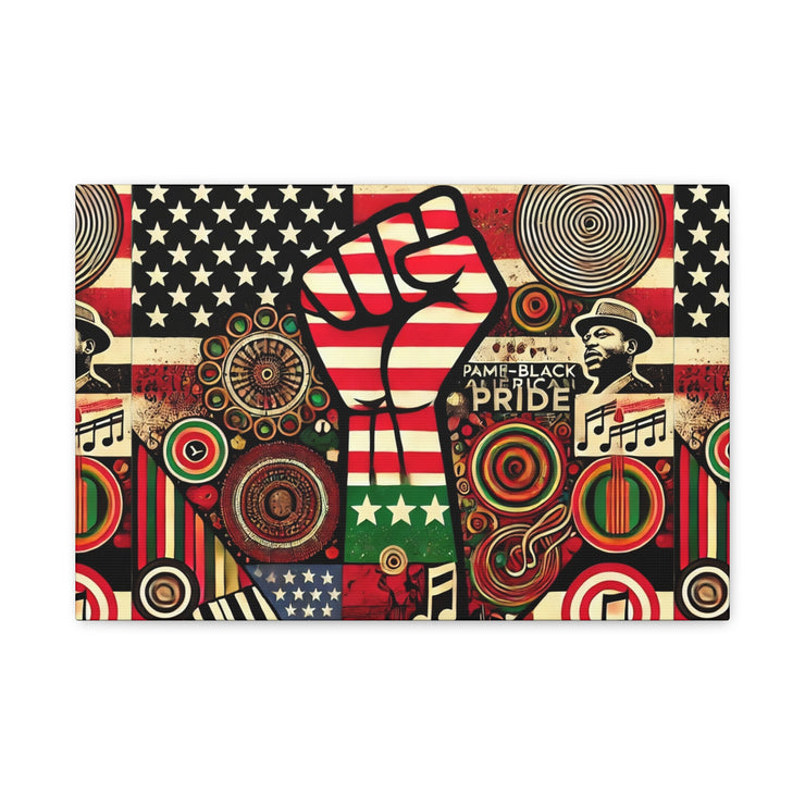 Pan-Black American Pride Canvas Wall Art – Celebrating Unity & Heritage