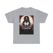 Afro Futuristic Woman and Panther Unisex Heavy Cotton Tee