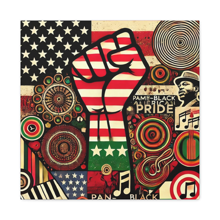 Pan-Black American Pride Canvas Wall Art – Celebrating Unity & Heritage