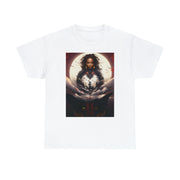 Afro Futuristic Woman and Panther Unisex Heavy Cotton Tee