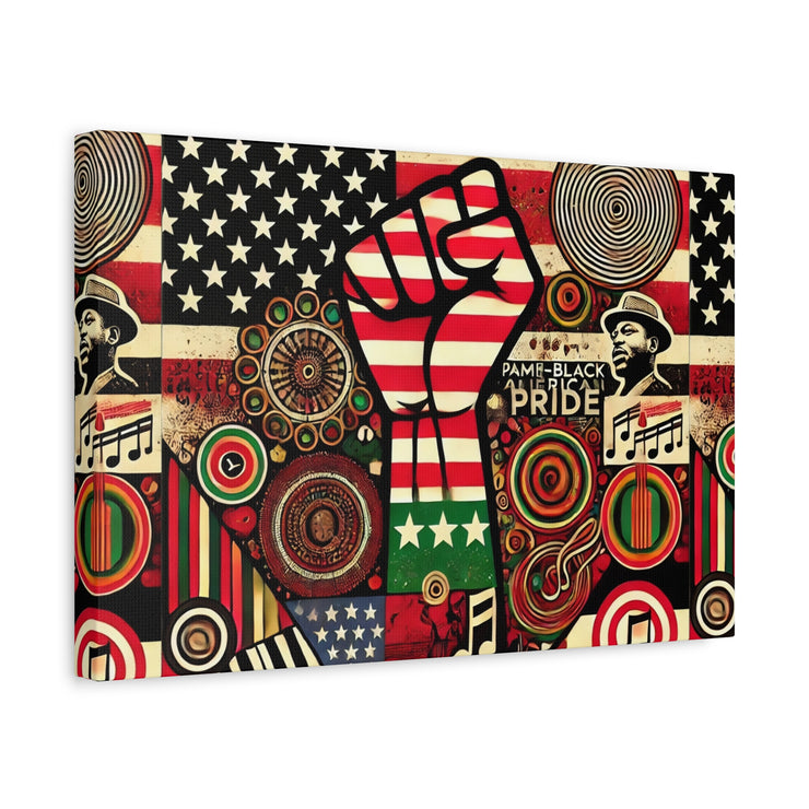 Pan-Black American Pride Canvas Wall Art – Celebrating Unity & Heritage