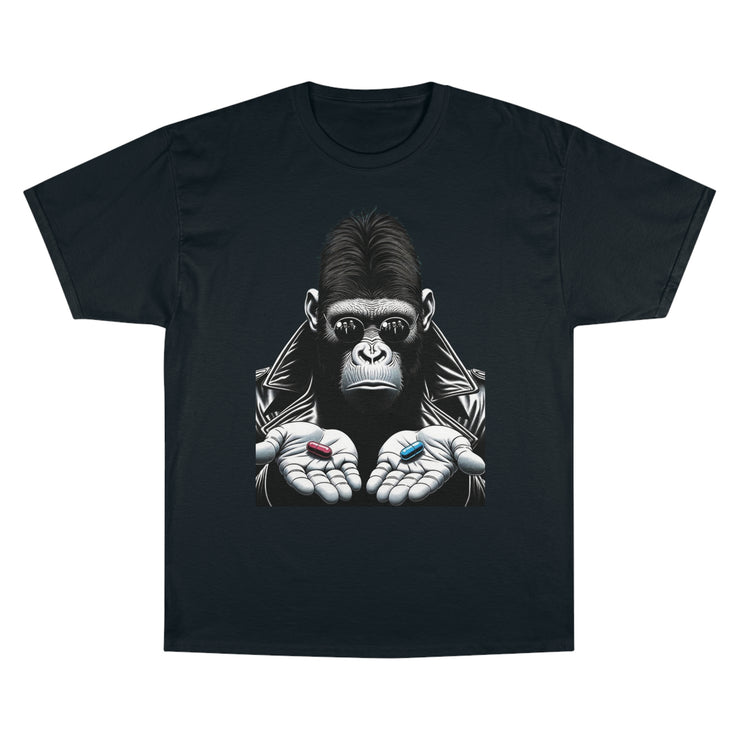 Morpheus-Inspired Ape Pill Holder High-Contrast T-Shirt