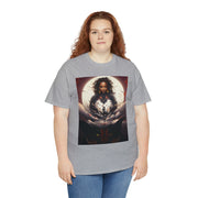 Afro Futuristic Woman and Panther Unisex Heavy Cotton Tee