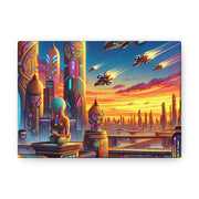 Dusk in the Afrofuturistic Metropolis - Vibrant Wall Art