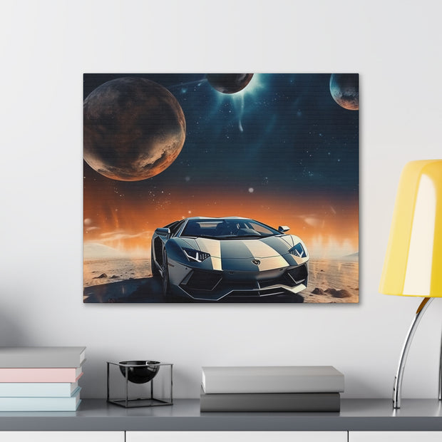 Lamborghini on the Moon Canvas Gallery Wraps