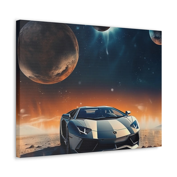 Lamborghini on the Moon Canvas Gallery Wraps