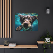 Terreir Dog face in Water Canvas Gallery Wraps