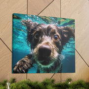 Terreir Dog face in Water Canvas Gallery Wraps