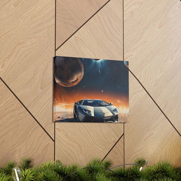 Lamborghini on the Moon Canvas Gallery Wraps