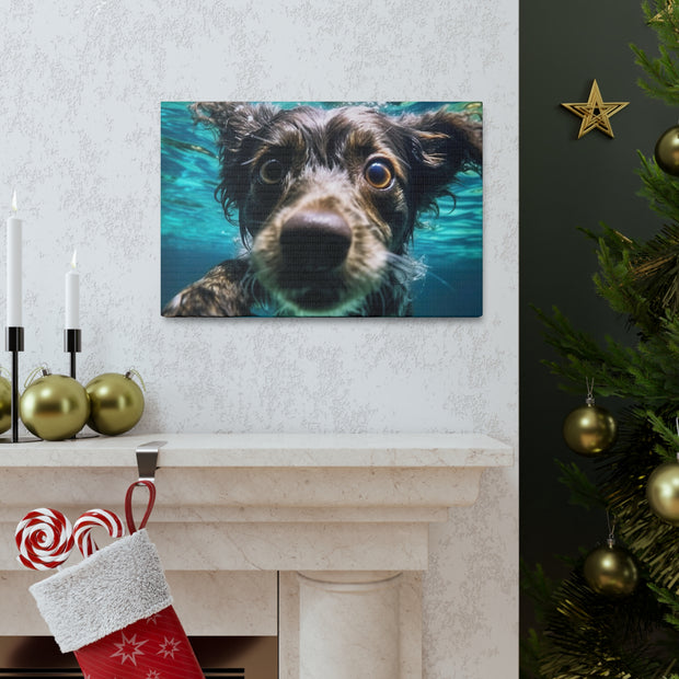 Terreir Dog face in Water Canvas Gallery Wraps