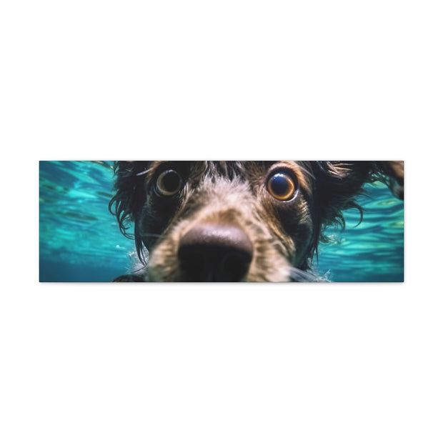 Terreir Dog face in Water Canvas Gallery Wraps