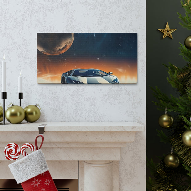 Lamborghini on the Moon Canvas Gallery Wraps