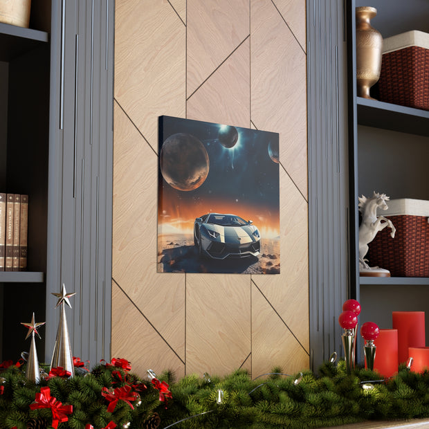 Lamborghini on the Moon Canvas Gallery Wraps