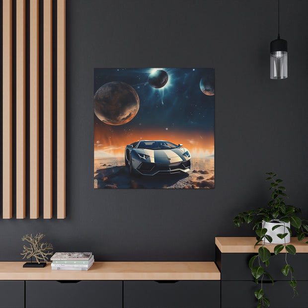 Lamborghini on the Moon Canvas Gallery Wraps