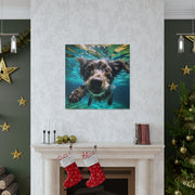 Terreir Dog face in Water Canvas Gallery Wraps