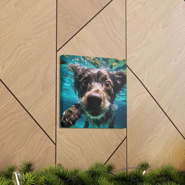 Terreir Dog face in Water Canvas Gallery Wraps