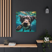 Terreir Dog face in Water Canvas Gallery Wraps