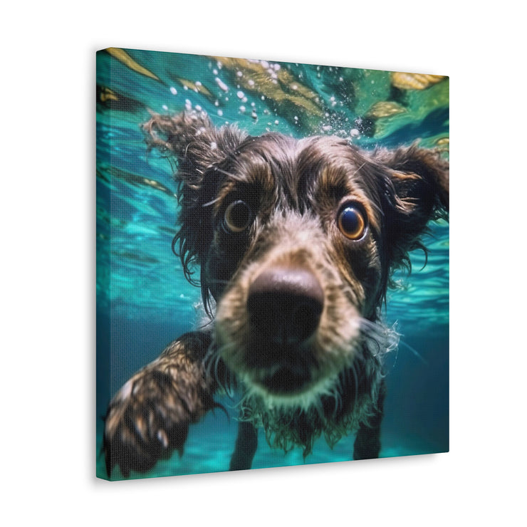 Terreir Dog face in Water Canvas Gallery Wraps