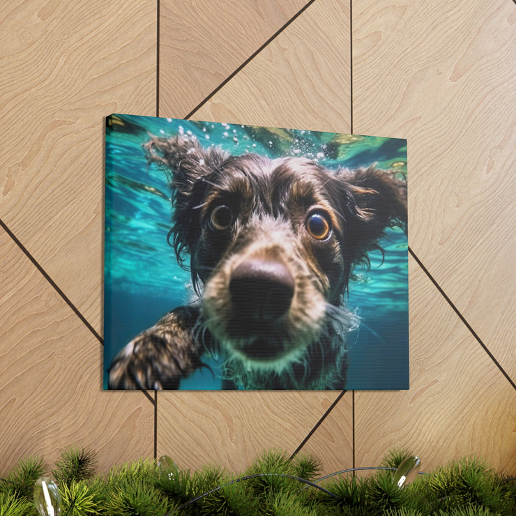 Terreir Dog face in Water Canvas Gallery Wraps