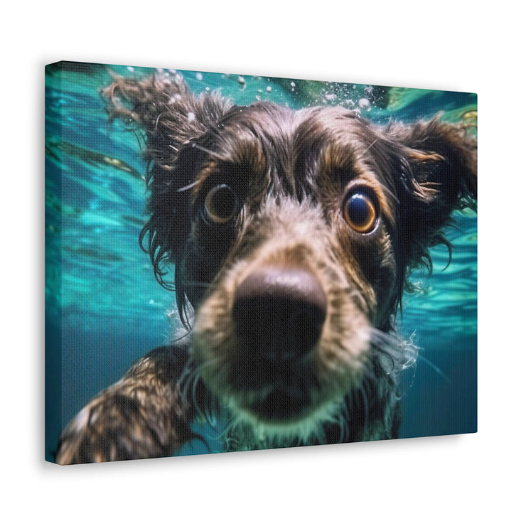 Terreir Dog face in Water Canvas Gallery Wraps