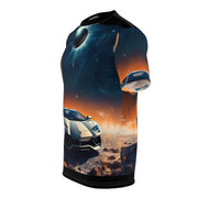 Lamborghini on the Moon Unisex Cut & Sew Tee (AOP)